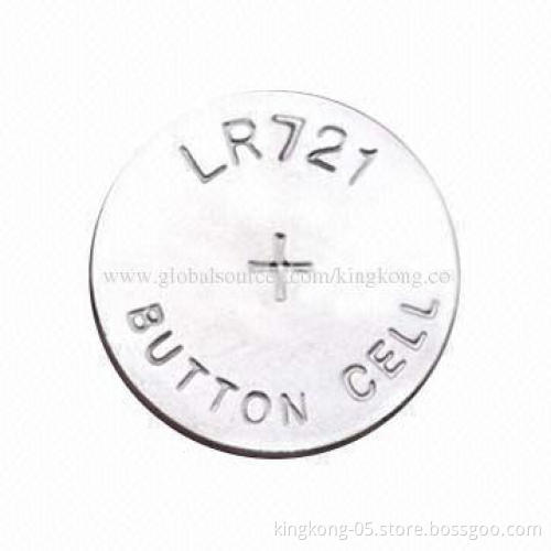 LR721 Alkaline ZnMn Button-cell Battery, Height of 2.15mm